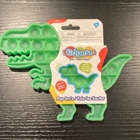 Pop-Its Set of 4 includes Glow In Dark Dinosaur New Kids Sensory Autism Fidget - Picture 3 of 8